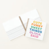 Mignonnes Choses Mon Enfant A Dit Carnet Personnal (Intérieur)