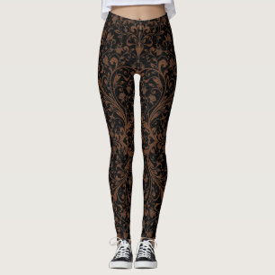 Mignonnes collants à motif floral de tigre noir ma