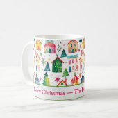 Mignonnes jolies maisons de Noël Mug (Devant gauche)