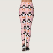 Mignonnes Leggings Bébé Fille Pingouin Rose (Dos)