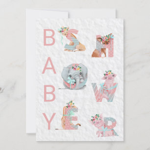 *~* Mignonnes Lettres Animales Invitation Baby sho