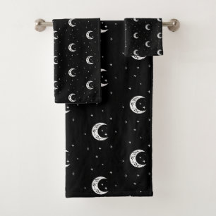 Mignonnes Lunes et Étoiles en noir et blanc
