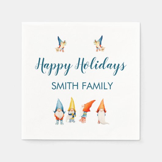 Mignonnes serviettes en papier elfes de Noël (Devant)