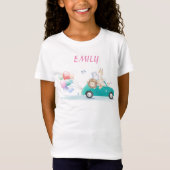 Mignons animaux en voiture et t-shirt fille en bal (Devant)