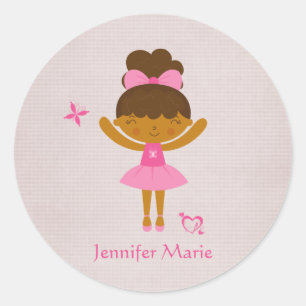 Mignons autocollants de ballerine ethnique personn