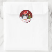 Mignons autocollants de Noël avec pingouin et text (Sac)