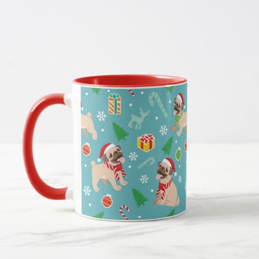 Mignons Carlins de Noël Mug (Gauche)