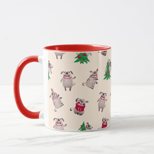 Mignons Carlins de Noël Mug (Gauche)