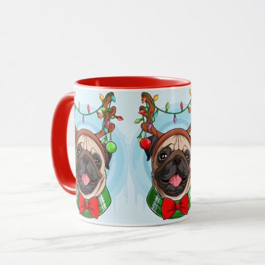 Mignons Carlins de Noël Mug (Devant gauche)
