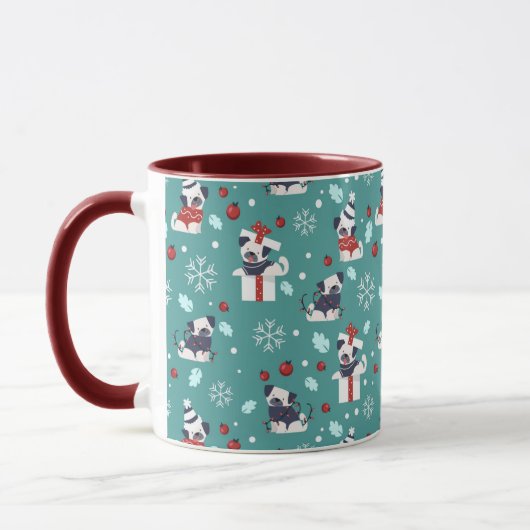Mignons Carlins de Noël Mug (Gauche)