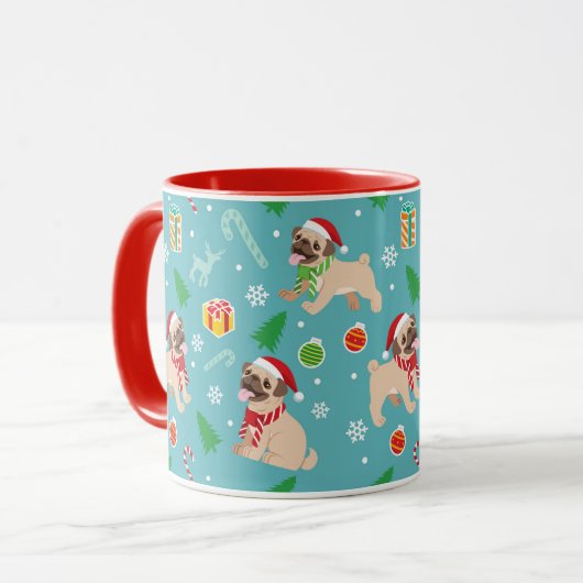 Mignons Carlins de Noël Mug (Devant gauche)