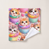 Mignons chatons et cupcakes, serviette de bain arc (Gant de toilette)