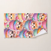 Mignons chatons et cupcakes, serviette de bain arc (Serviette à main)
