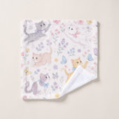 Mignons chatons pastel et papillons floraux (Gant de toilette)