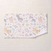 Mignons chatons pastel et papillons floraux (Serviette à main)