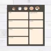 Mignons Chats gris foncé Rappels Bloc-notes