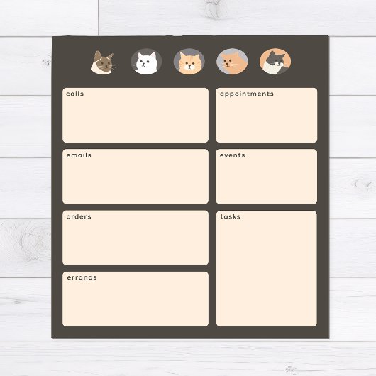 Mignons Chats gris foncé Rappels Bloc-notes