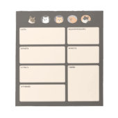 Mignons Chats gris foncé Rappels Bloc-notes (Devant)