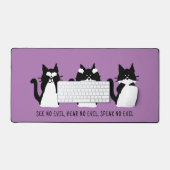 Mignons chats smokings noir et blanc violets (Clavier et souris)