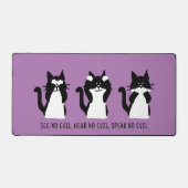 Mignons chats smokings noir et blanc violets (Recto)