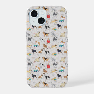 Mignons Chiens Motif Design Blanc