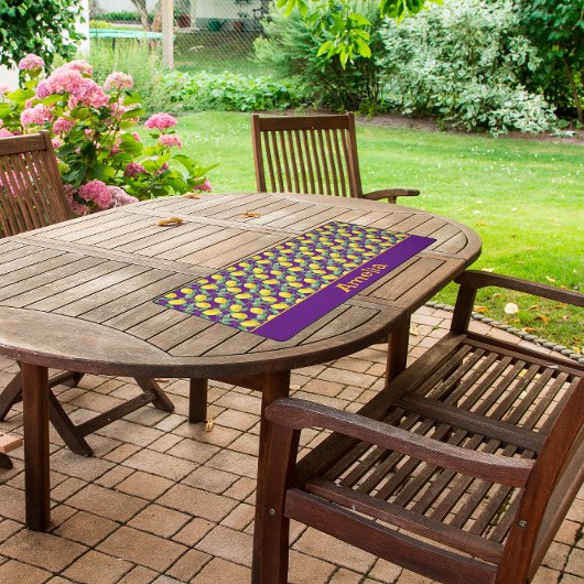 Mignons citron vert jaune nom motif violet