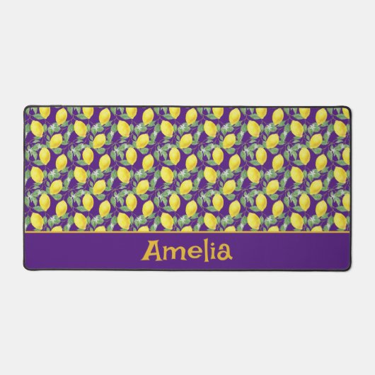 Mignons citron vert jaune nom motif violet (Recto)