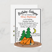 Mignons drôles campent des invitations de fête (Devant / Derrière)