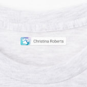 Mignons empreintes de pattes aqua étiquette vêteme (Apposé)