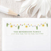 Mignons feux de Noël Retourner l'adresse Étiquette (En situation)