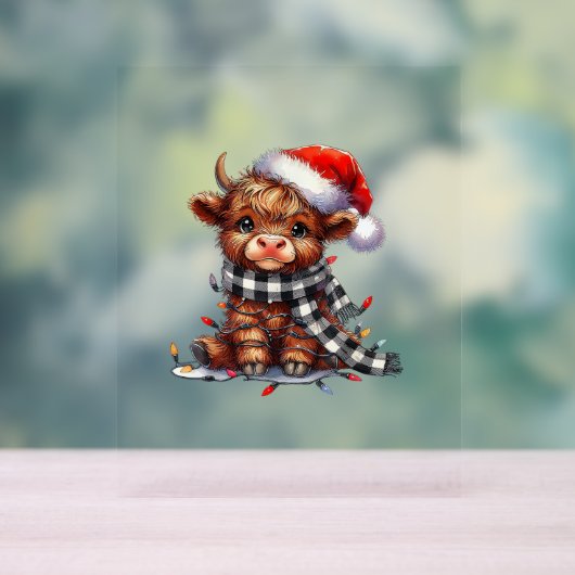 Mignons feux de Noël Vache Highland Funny Noël (Neutre)