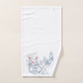 Mignons lapins blancs en vacances d'hiver neige (Serviette à main)