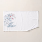 Mignons lapins blancs en vacances d'hiver neige (Serviette à main)