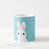 Mignons lapins sur Mug arrière - plan bleu (Centre)