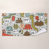 Mignons monstres de dessin : Arrière - plan sans c (Serviette de bain)