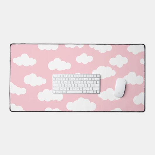 Mignons nuages pastel rose et blanc (Clavier et souris)