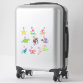 Mignons numéros préscolaires 1-10 Stickers de viny (Sur valise)