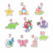 Mignons numéros préscolaires 1-10 Stickers de viny (Devant)