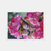 Mignons oiseaux sur couverture en polaire d'arbres (Devant (Horizontal))