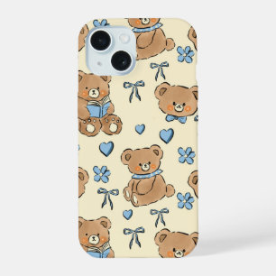 Mignons ours en brun dessinés à la main motif sans