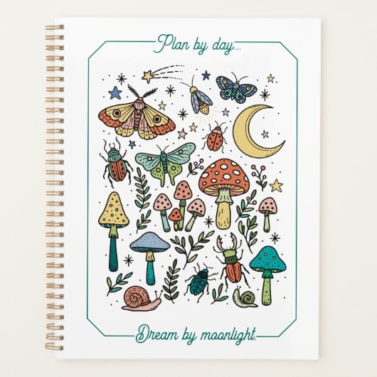 Mignons papillons de nuit, champignons et insectes (Devant)