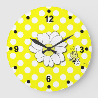 Mignons Pois & Bumble Bee Horloge murale
