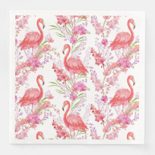 Mignons serviettes en papier à motif flamant rose 