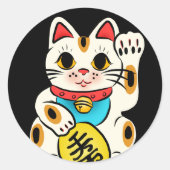 Mignons stickers japonais - chat chanceux (Devant)