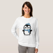 mignons t-shirts pour femmes avec manchots (Devant entier)