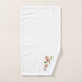 Mignons trois singes et monogramme doré sur fond b (Serviette à main)
