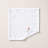 Mignons trois singes et monogramme doré sur fond b (Gant de toilette)