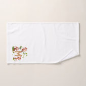 Mignons trois singes et monogramme doré sur fond b (Serviette à main)
