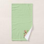 Mignons trois singes et monogramme doré sur fond v (Serviette à main)