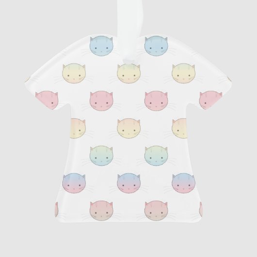Mignons visages de chat pastel rose bleu vert jaun (devant)